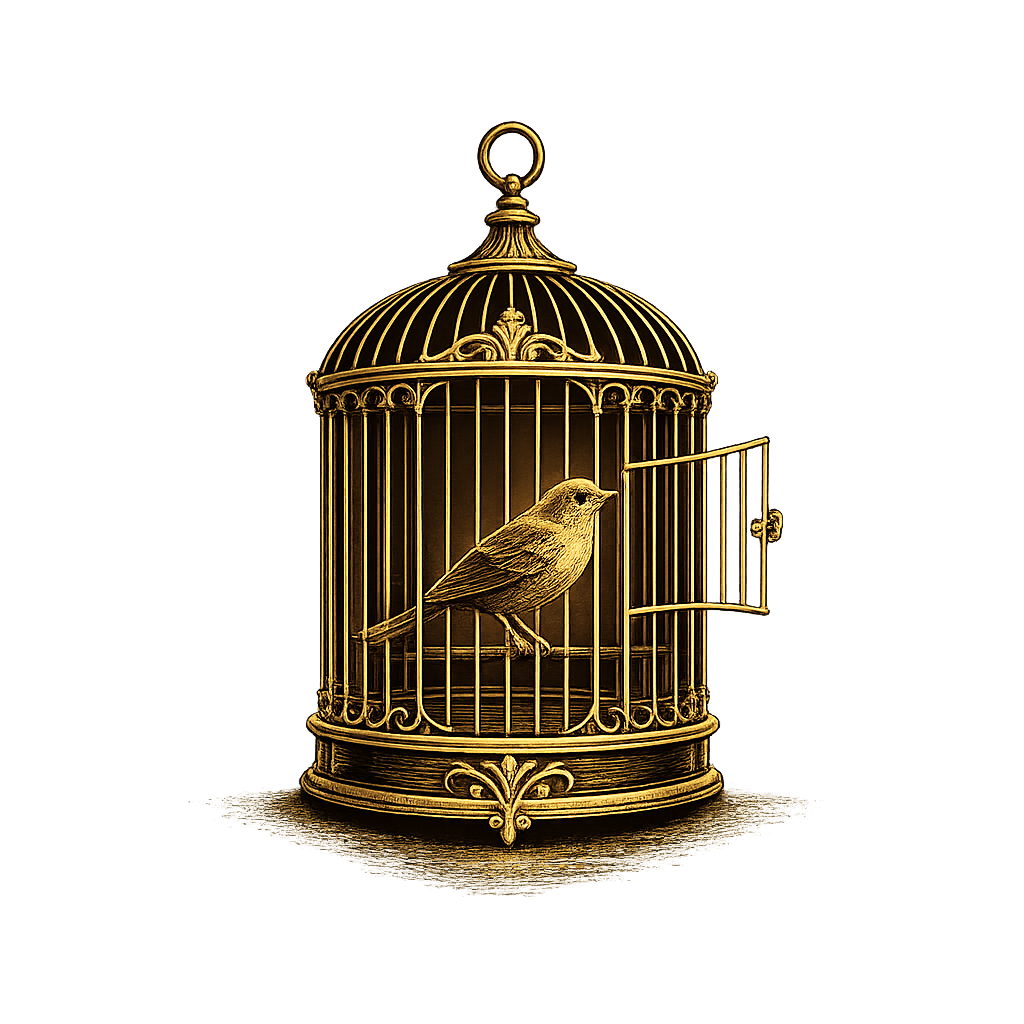 A golden bird inside an ornate cage - the thaumotrope illusion revealed
